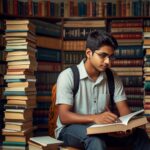 Indian college student studying